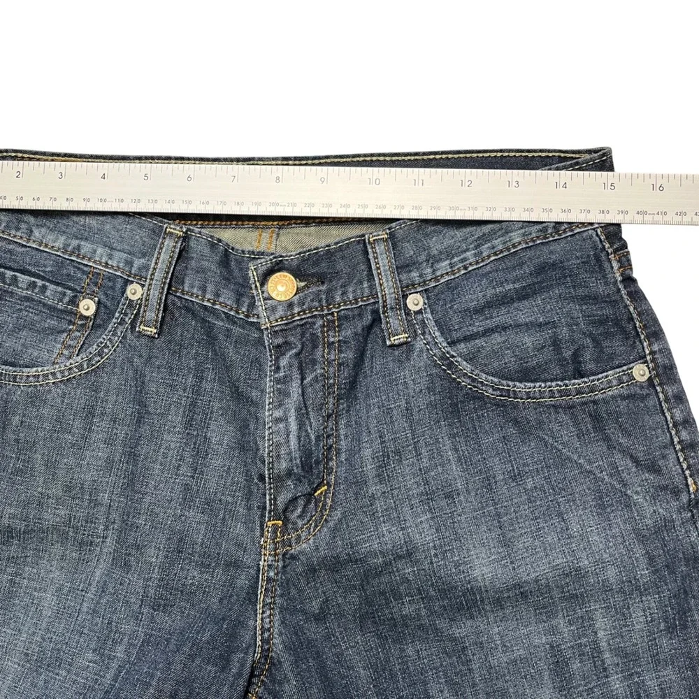 Levi's 527 Cut-Off Denim Shorts Mens 30‎ Dark Wash Raw Hem Jorts Blue